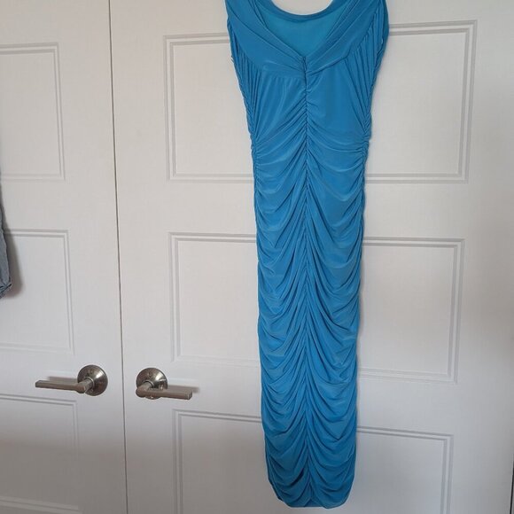 Frank Lyman, Rushed, bodycon, cocktail, midi dress, blue, Size 4 - Picture 13 of 13